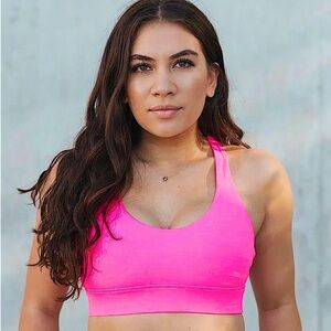 ZYIA Active Hot Pink Light n Tight Strappy Bra